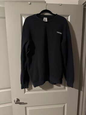 adidas Black Crewneck Sweatshirt with Small Logo